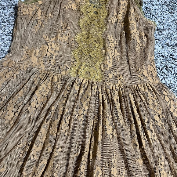 Free People Mustard Lace Backless Dress - Picture 2 of 4
